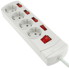 Bematik - Regleta De 4 Enchufes Schuko Con Interruptor Individual Con Cable De 1.5m Ca00800