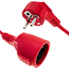 Bematik - Prolongador De Cable Eléctrico Schuko Macho A Hembra De 2 M Rojo Cg01100