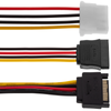 Bematik - Cable Alimentación Sata 15pm A Sata 15pm Y Molex 4pm De 25cm Dl02700