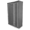 Primematik - Armario Ropero Guardarropa De Tela Desmontable 110 X 45 X 175 Cm Gris Doble Con Puertas Enrollables Dx02300