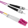 Bematik - Cable De Fibra Óptica Om4 Multimodo Mmf Duplex 50µm/125µm Lc-st De 1m Fp07200