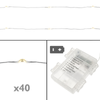 Primematik - Tira De Luces Decorativas De 40 Luces Led Ip44  Y 8 Funciones Blanco Cálido 3 M A Pilas Gi09200