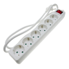 Bematik - Regleta De Enchufes 6 Schuko 16a 230v Blanca Con Interruptor Y Cable De 3m Ia03600