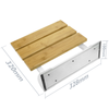 Primematik - Asiento De Ducha Abatible. Silla Plegable Para Ancianos De Madera Bambú Y Aluminio 320x328mm Kd08200