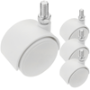 Primematik - Rueda Pivotante De Nailon Sin Freno 40 Mm M8 Blanca 4 Pack Kw00200