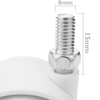 Primematik - Rueda Pivotante De Nailon Sin Freno 40 Mm M8 Blanca 4 Pack Kw00200