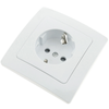 Bematik - Base De Enchufe Schuko Empotrable Con Marco 80x80mm Serie Lille De Color Blanco Me02800