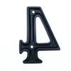 Primematik - Número 4 En Metal Negro De 95mm Con Tornillería Para Rotulación Nz01400