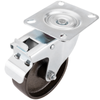 Primematik - Rueda Pivotante Industrial De Metal Con Freno 100 Mm Qr01500