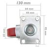 Primematik - Rueda Pivotante Industrial De Poliuretano Y Metal Sin Freno 125 Mm Qr04200