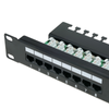 Rackmatic - Patch Panel De 24 Rj45 Cat.5e Utp 1u Negro Con Organizador De Cables Para Armario Rack Rc04000