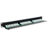 Rackmatic - Patch Panel De 24 Rj45 Cat.5e Utp 1u Negro Con Organizador De Cables Para Armario Rack Rc04000