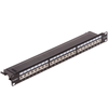 Rackmatic - Patch Panel Rack 24 Rj45 Cat.6a Ftp 1u Negro Con Peine Para Gestión De Cables Rd04600