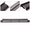 Rackmatic - Patch Panel Rack 24 Rj45 Cat.6a Ftp 1u Negro Con Peine Para Gestión De Cables Rd04600