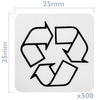 Bematik - Rollo Bobina De 500 Etiquetas Adhesivas Para Indicar Que El Material Es Reciclable 25 X 25 Mm Sd00300