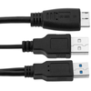 Bematik - Cable Superspeed Usb 3.0 Doble Alimentación (2am/microusb-m) 60cm Ut04100