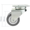 Primematik - Rueda Doble Pivotante Industrial De Pu Y Pvc Sin Freno 50 Mm Qs04000