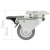 Primematik - Rueda Doble Pivotante Industrial De Pu Y Pvc Gris Con Freno 50 Mm Qs04200