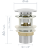 Primematik - Válvula De Desagüe 9cm Con Rebosadero. Tapón Para Lavabo Y Baño Universal G1-1/4 Cromado Ks10200