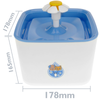 Primematik - Bebedero Para Perros Y Gatos 2.5l Azul. Fuente Eléctrica Con Dispensador De Agua Filtrada Para Mascotas Ma10100