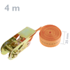 Primematik - Pack De 4 Cinchas De Amarre Con Trinquete De 4m X 25mm 800 Kg, Color Naranja Cz01400