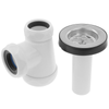 Primematik - Sifón Botella Extensible Con Válvula Para Lavabo-bidet 1"1/2 X 70 Mm Ks20300