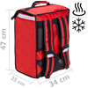 Primematik - Nevera Portátil Roja 40 Litros 34x47x25cm, Mochila Bolsa Isotérmica Para Picnic, Camping, Playa, Entrega De Alimentos En Moto O Bicicleta Cb05400