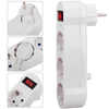 Bematik - Multiplicador Adaptador De Clavija Enchufe Schuko Triple Blanco Con Interruptor Ia08700