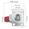 Primematik - Ruedas Pivotantes Industriales De Poliuretano Y Metal Sin Freno 125 Mm 2 Unidades Qr04600