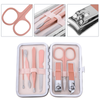 Primematik - Kit De Estuche De Manicura Y Pedicura Profesional, Set De 7 Accesorios De Acero Inoxidable, Color Oro Rosa Be10300