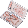 Primematik - Kit De Estuche De Manicura Y Pedicura Profesional, Set De 12 Accesorios De Acero Inoxidable, Color Oro Rosa Be10400