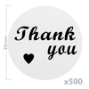 Primematik - Pegatinas Redondas “thank You” De 25 Mm, Rollo Bobina De 500 Etiquetas De Color Blanco Sd16000