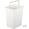 Primematik - Cubo De Basura Metálico Para Reciclaje Con 4 Compartimentos De 4 X 20 Litros (80 L) Color Blanco Cb22000