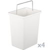 Primematik - Cubo De Basura Metálico Para Reciclaje Con 4 Compartimentos De 4 X 20 Litros (80 L) Color Gris Claro Cb22200