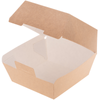 Primematik - Pack De 50 Unidades Porta Hamburguesas De Cartón Biodegradable Marrón Ondulado 14,4 X 13,6 X 9,2 Cm Ik01800