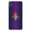 Funda Para Iphone Xs Max Del Valladolid Escudo Fondo Lila De Silicona Flexible Y Resistente. Licencia Oficial Del Real Valladolid