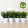 Pack 12 Plantas Surtidas Artificiales De 23 Cm Con Maceta