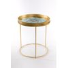 Mesa Auxiliar Metal Y Cristal 62x62x71cm Gold