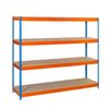 Estanteria Media Carga Simonforte 1506-4 Con Aglomerado Azul/naranja/mader 2000x1500x600 Mm