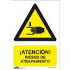 Atm Señalización-asrd120-señal Peligro Riesgo De Atrapamiento Pvc Glasspack