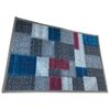 Alfombra De Entrada De Casa Interior Sala Cocina 50x80 - Cuadros Patchwork Azul 7350001-10" "50x80 Cm" "azul Y Gris  7350001-10" "exma