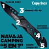 CUPERINOX Navaja 5 en1 multiusos, Incluye Afilador Navaja, Funcion  Abrebotella, rompecristales y corta cuerdas, Navaja Filo Liso y Sierra