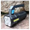 Linterna De Mano Con Luz 4x Led Q5 Cree + Cob Recargable Lampara Vigilancia Carga Por Usb