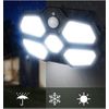 Lámpara Solar Led Exterior Con Sensor De Movimiento, Foco 124 Led Regulable, Resistente Al Agua, Exterior, Jardín, Acampada