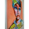 Cuadro Mujer Con Turbante, Fondo Salmón  100x70 Cm