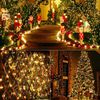 Luces Navidad Micro 100l Led Blanco Cálido  Cable Blanco Exterior Ip44 31v 7.95m