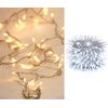 Luces Navidad Micro 140l Led Blanco Cálido  Cable Blanco Exterior Ip44 31v 11.15m