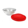 Set 5 Boles De Cristal Con Tapa Antigoteo Jocca 125 Ml+ 200 Ml+ 350 Ml+ 500 Ml+ 900 Ml - Rojo (