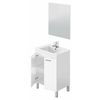 Mueble De Baño Aseo Color Blanco Brillo 2 Puertas Con Espejo 60x45 Cm Sin Lavabo