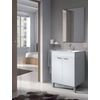 Mueble De Baño Aseo Color Blanco Brillo 2 Puertas Con Espejo 60x45 Cm Sin Lavabo